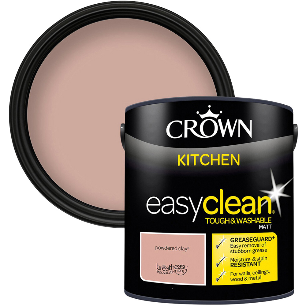 Crown Easyclean Kitchen Paint 2.5L - Powdered Clay Image 1