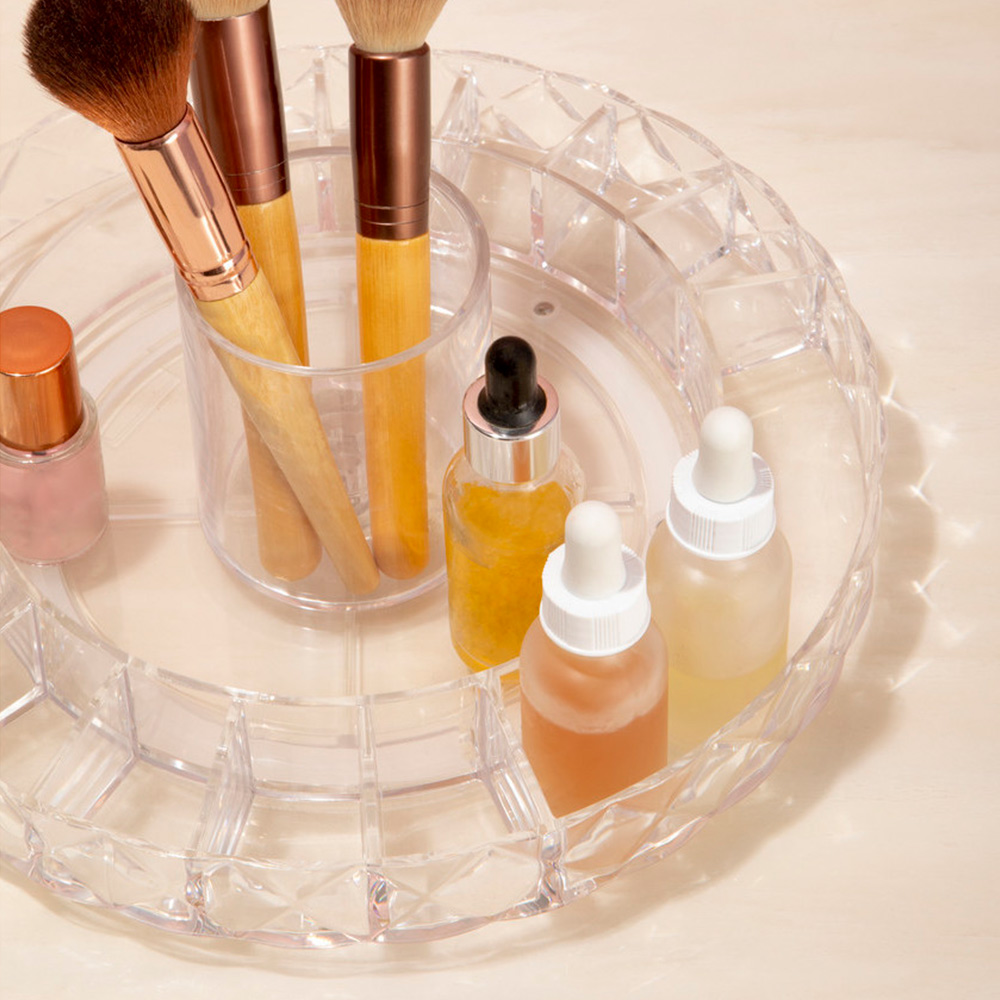 Premier Housewares Clear Revolving Cosmetic Organiser Image 4