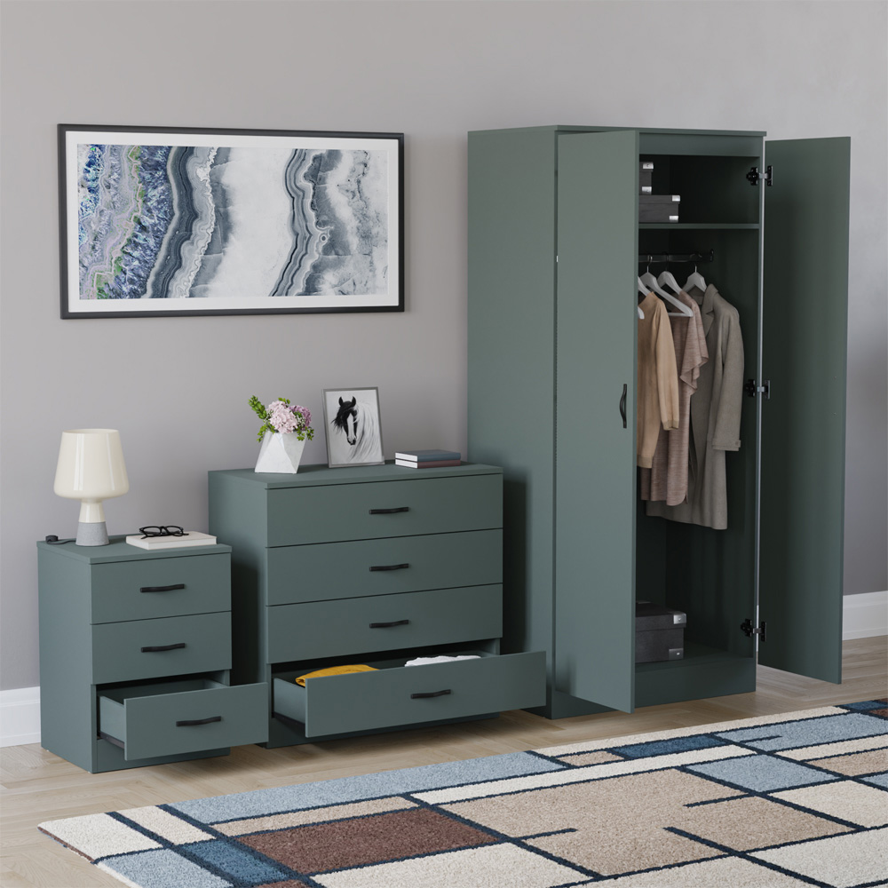 VIDA DESIGNS Riano Green 3 Piece Bedroom Furniture Set Image 5