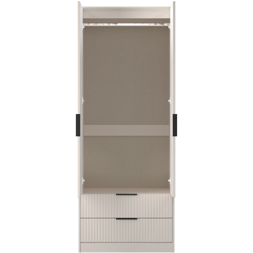 Crowndale Fluted 2 Door 2 Drawer Kashmir Matt Tall Wardrobe Ready Assembled Image 8