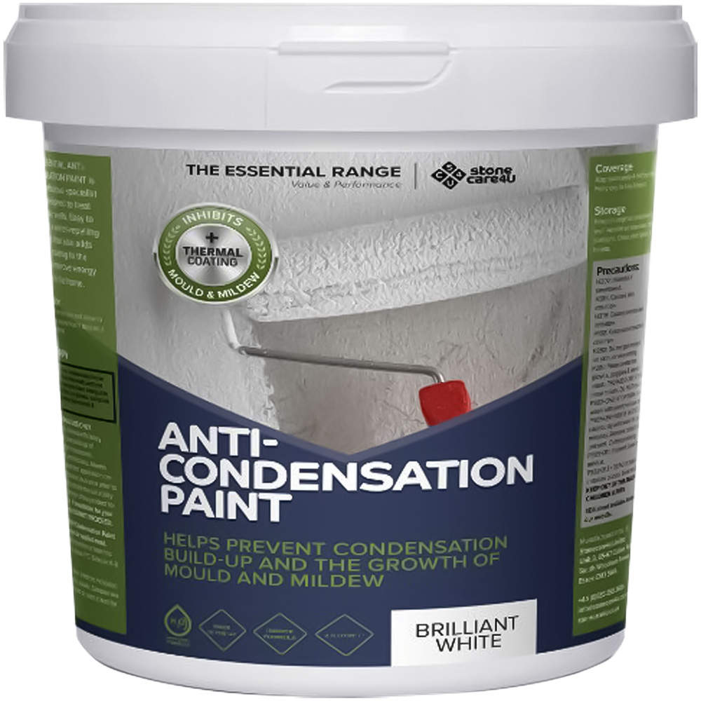 StoneCare4U Essential Walls & Ceilings Brilliant White Anti Condensation Paint 5L Image 2