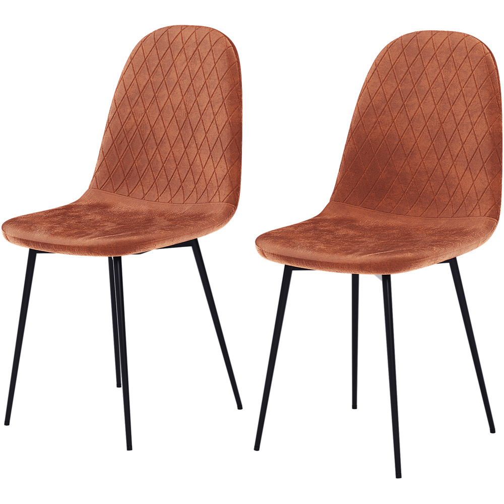 Vida Designs Luton Set of 2 Orange Dining Chairs Image 2