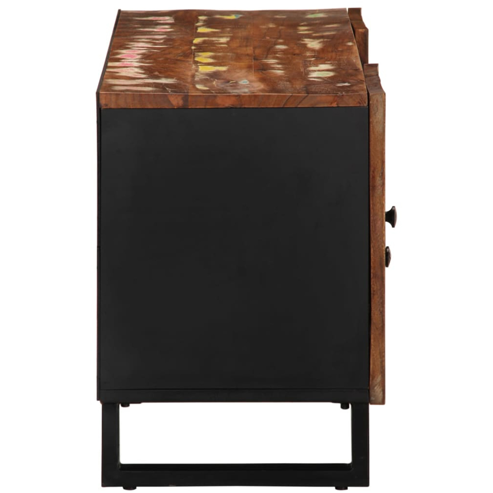 vidaXL 2 Door Single Drawer Single Shelf Multicolour Solid Reclaimed Wood TV Cabinet Image 4
