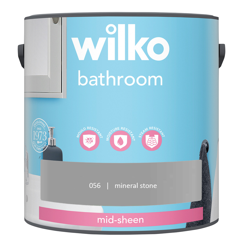Wilko Bathroom Mineral Stone Mid Sheen Emulsion Paint 2.5L Image 2