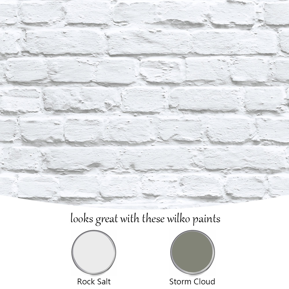 Muriva Painted Brick White Wallpaper Image 5