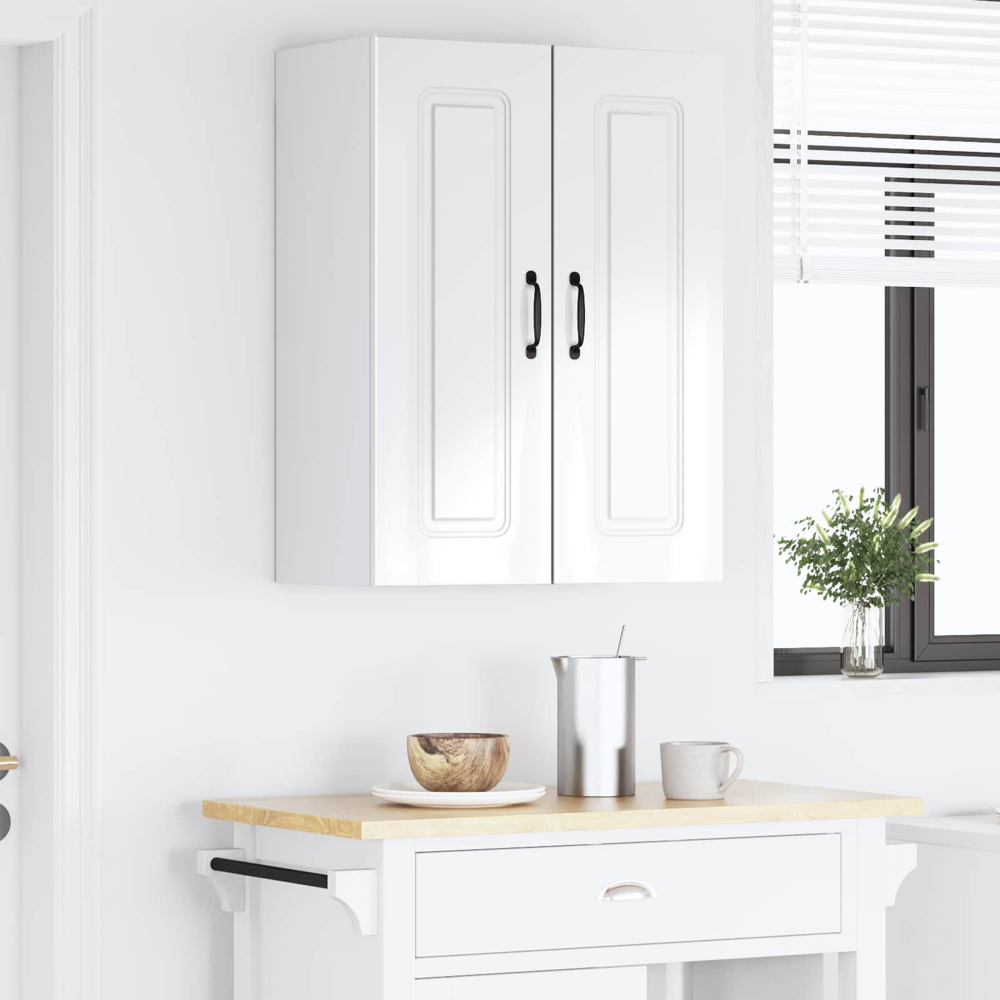 vidaXL Kalmar 2 Door High Gloss White Wall Kitchen Cabinet Image 9