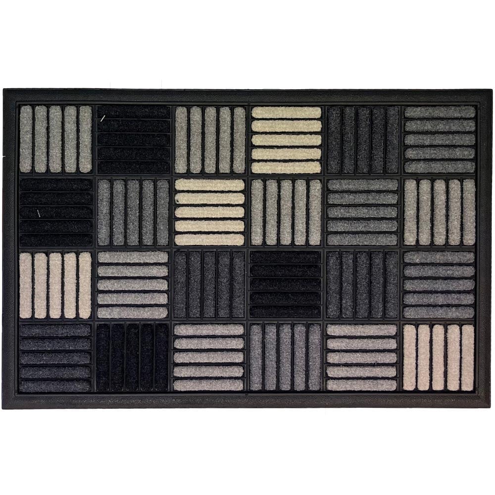 Scrape N Sorb Square DoormatBlack and Neutral Image 1