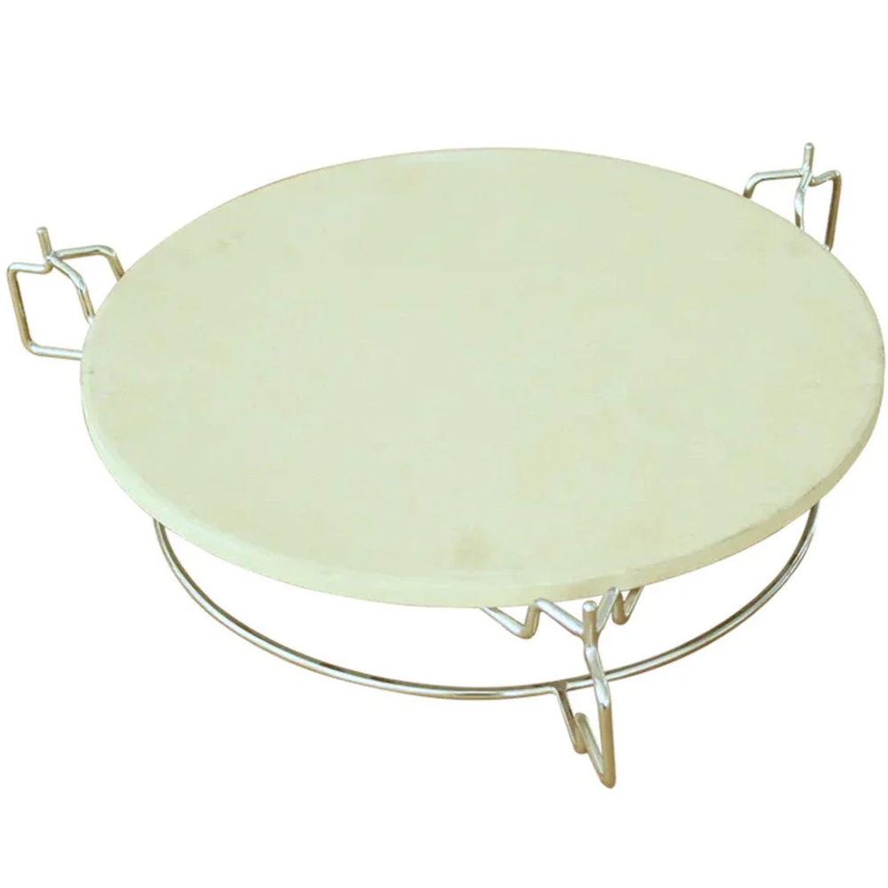 MonsterShop Elevator and Heat Deflector 3 in 1 Pizza Stone for Kamado BBQ Oven 21 inch Image 1