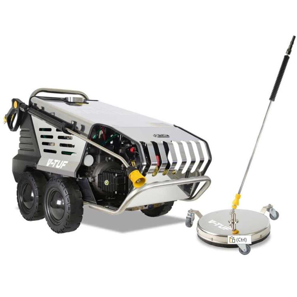 V-TUF RAPID VSC Industrial Mobile Hot Water Pressure Washer 100Bar with tufTURBO Surface Cleaner Image