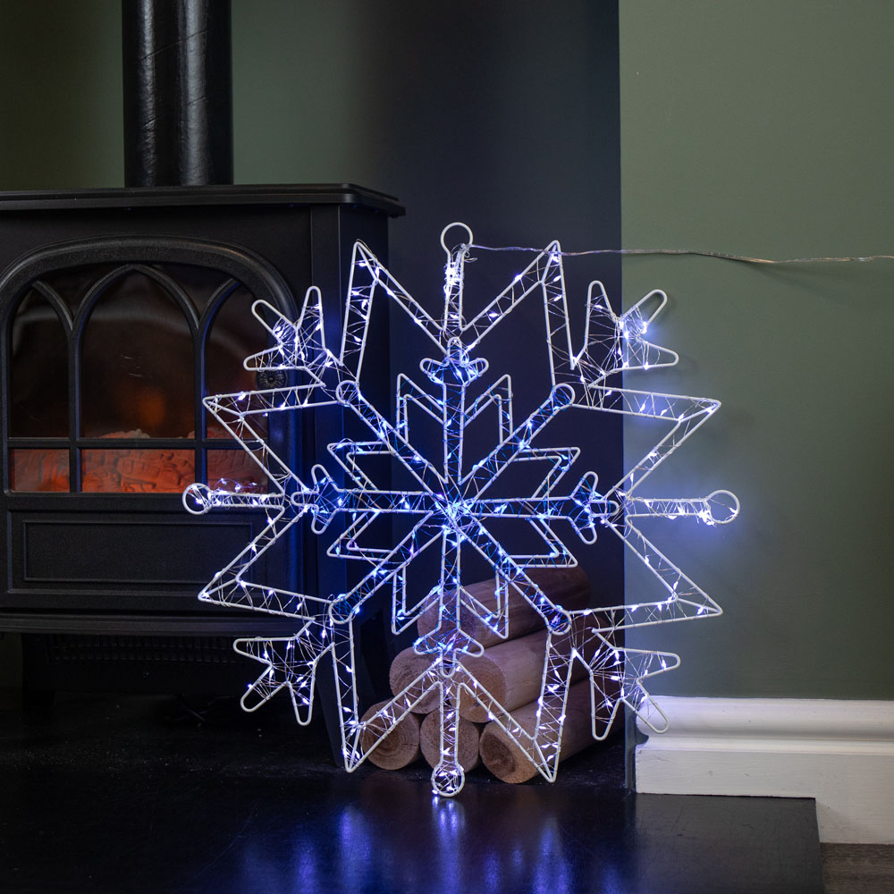 Samuel Alexander 260 Twinkling LED Light-Up Snowflake Dewdrop Silhouette Christmas Decoration 52cm Image 4