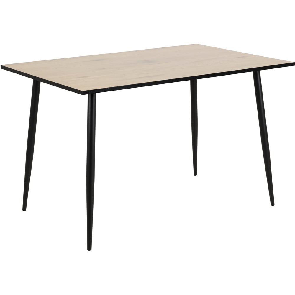 Florence Wilma 4 Seater Dining Table White Oak and Black Image 2
