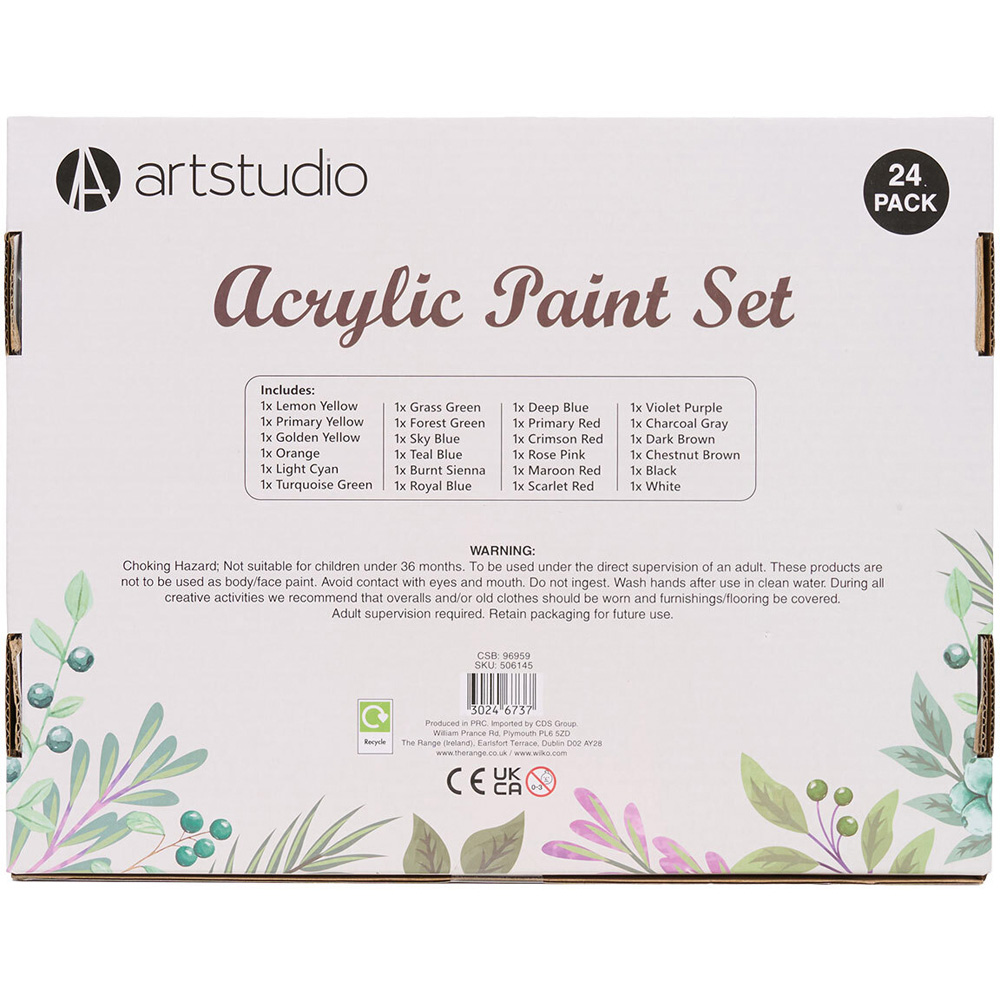 Pack of 24 Acrylic Paint Set Image 3