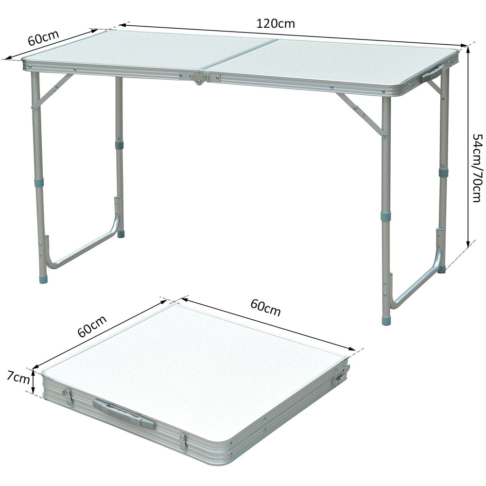 Outsunny Silver Aluminium Foldable Picnic Table Image 7