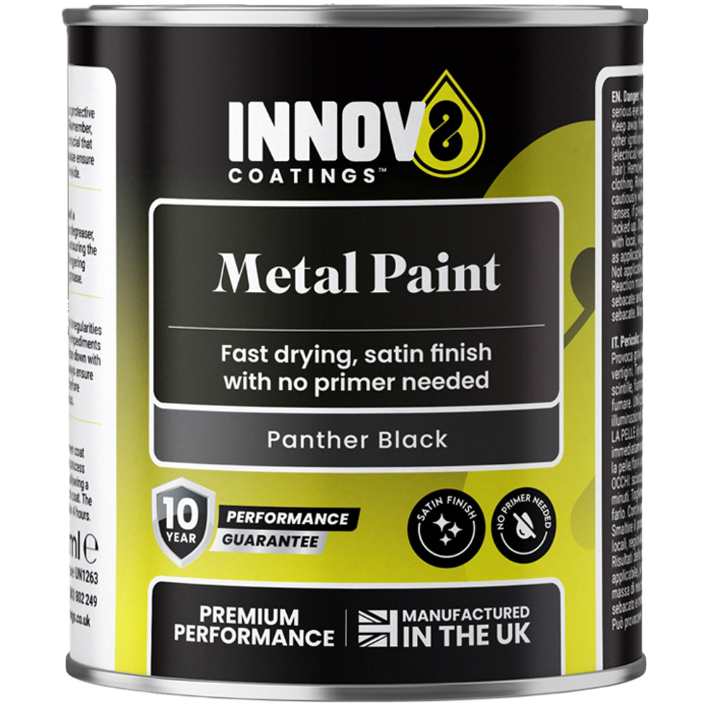 Innov8 Coatings Panther Black Satin Finish Metal Paint 250ml Image 2