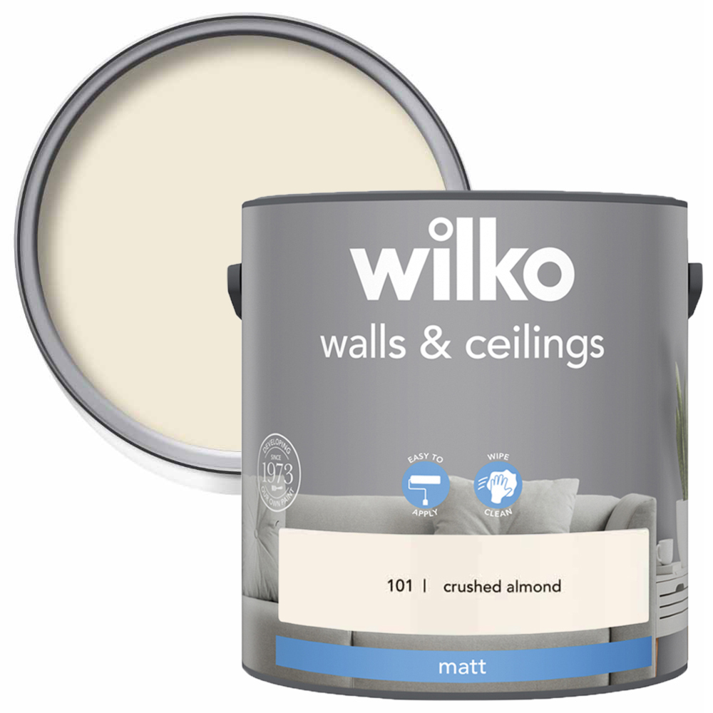 Wilko Walls & Ceilings Crushed Almond Matt Emulsion Paint 2.5L Image 1