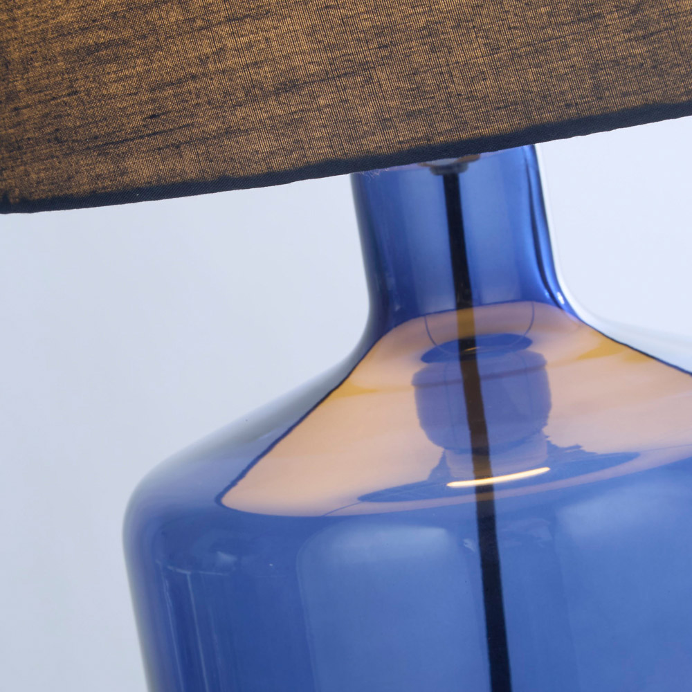 Lighting Collection Adjo Blue Fabric Table Lamp Image 4