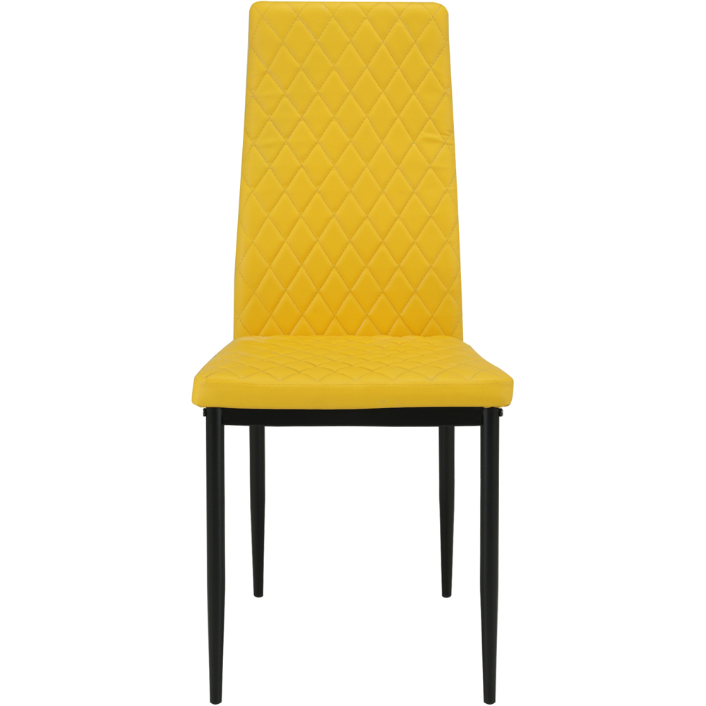 Indoor Living Emily 4 Seater Leather Marble Top Dining Set Mustard Image 4