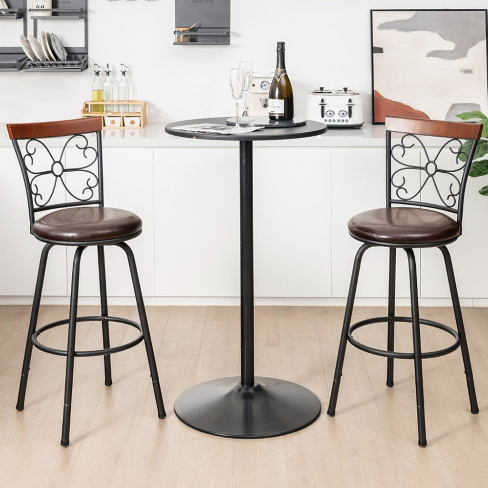 Costway Adjustable Swivel Bar Stool Set of 2 Image 1