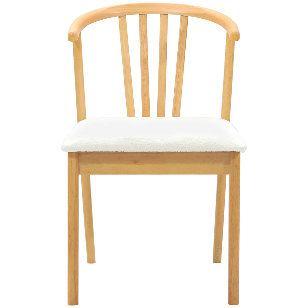 vidaXL Set of 2 Natural and White Rubberwood Vintage Dining Chairs Image 3