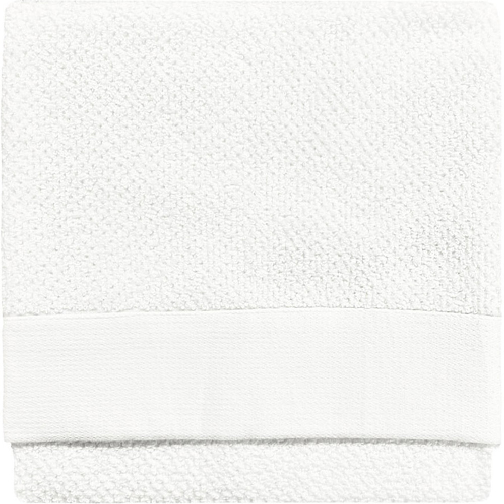 furn. Textured Cotton White Bath Towel Image 1