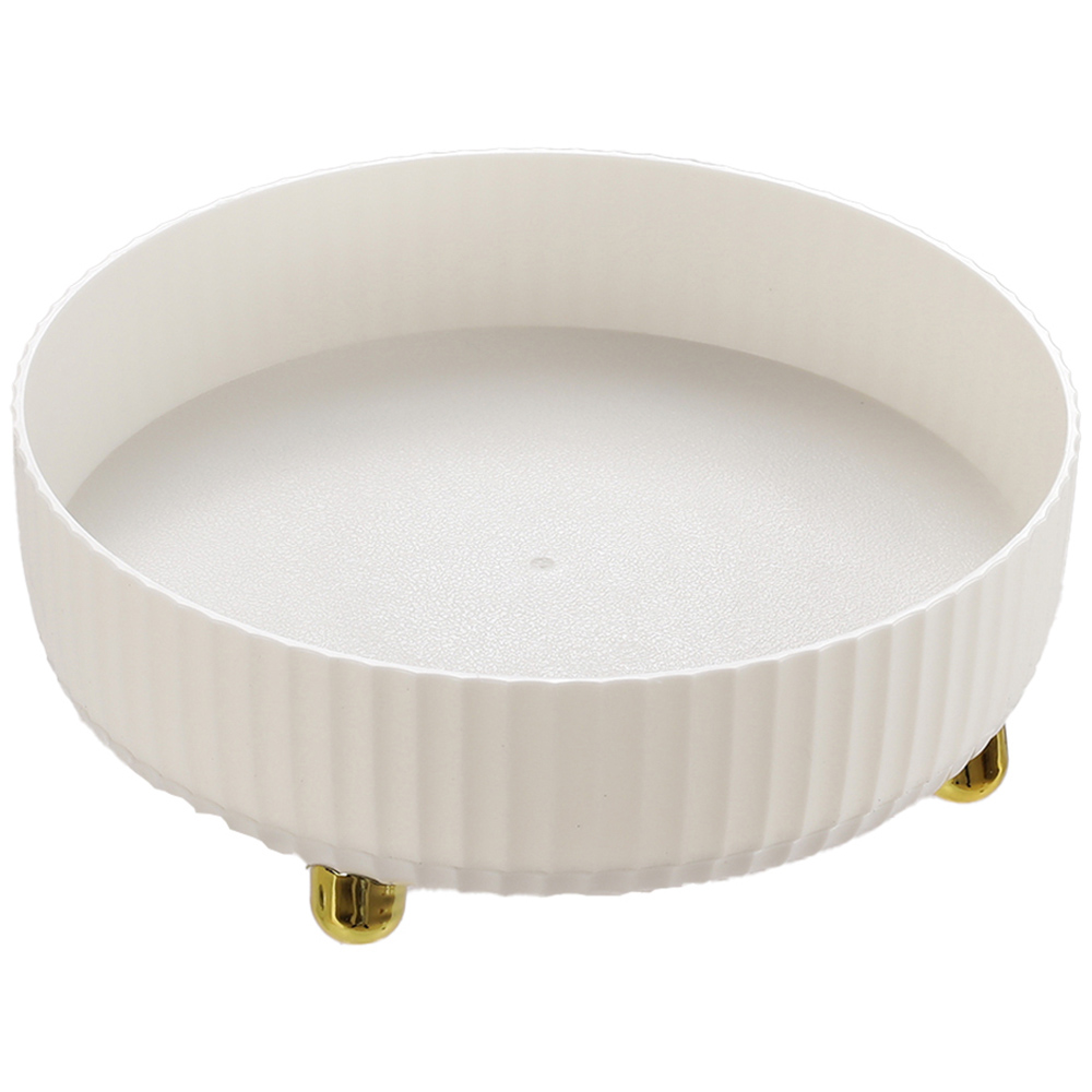 Living and Home White Rotating Round Spice Storage Rack Image 3