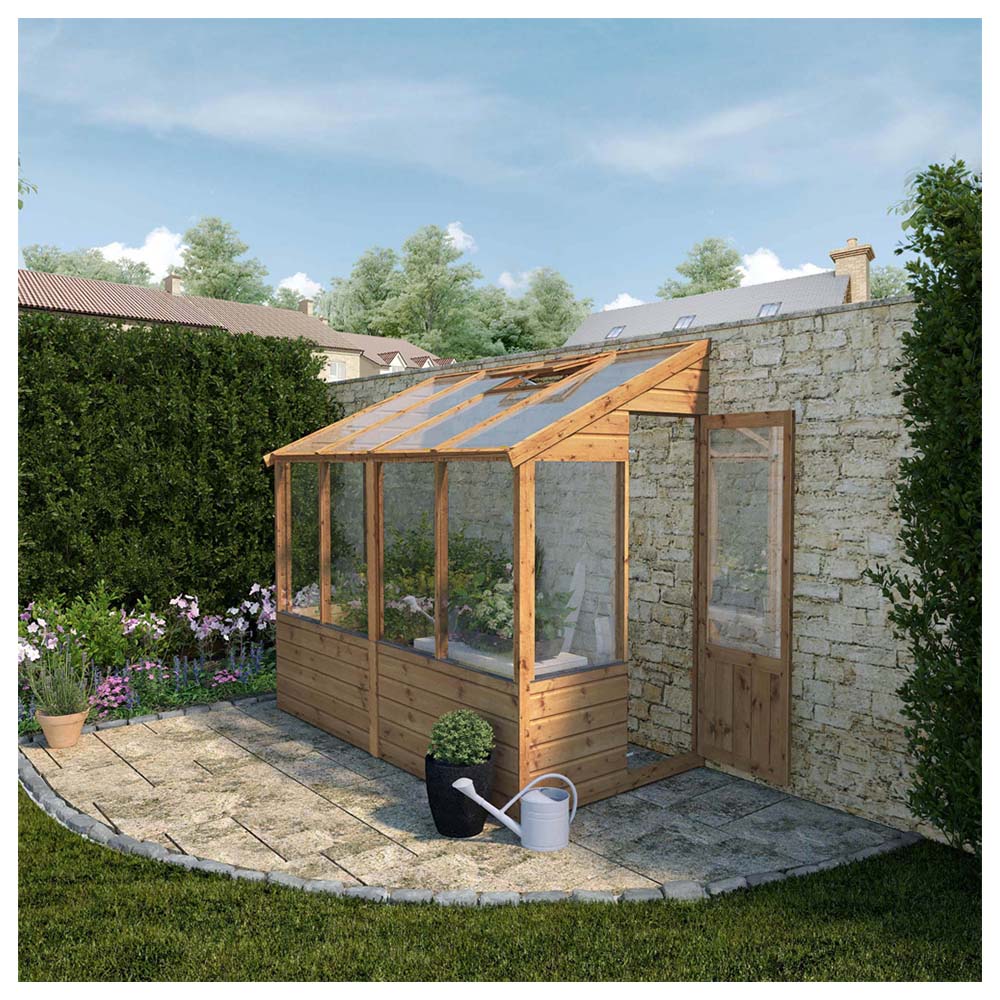 Mercia Wooden 8 x 4ft Traditional Lean To Greenhouse Image 2