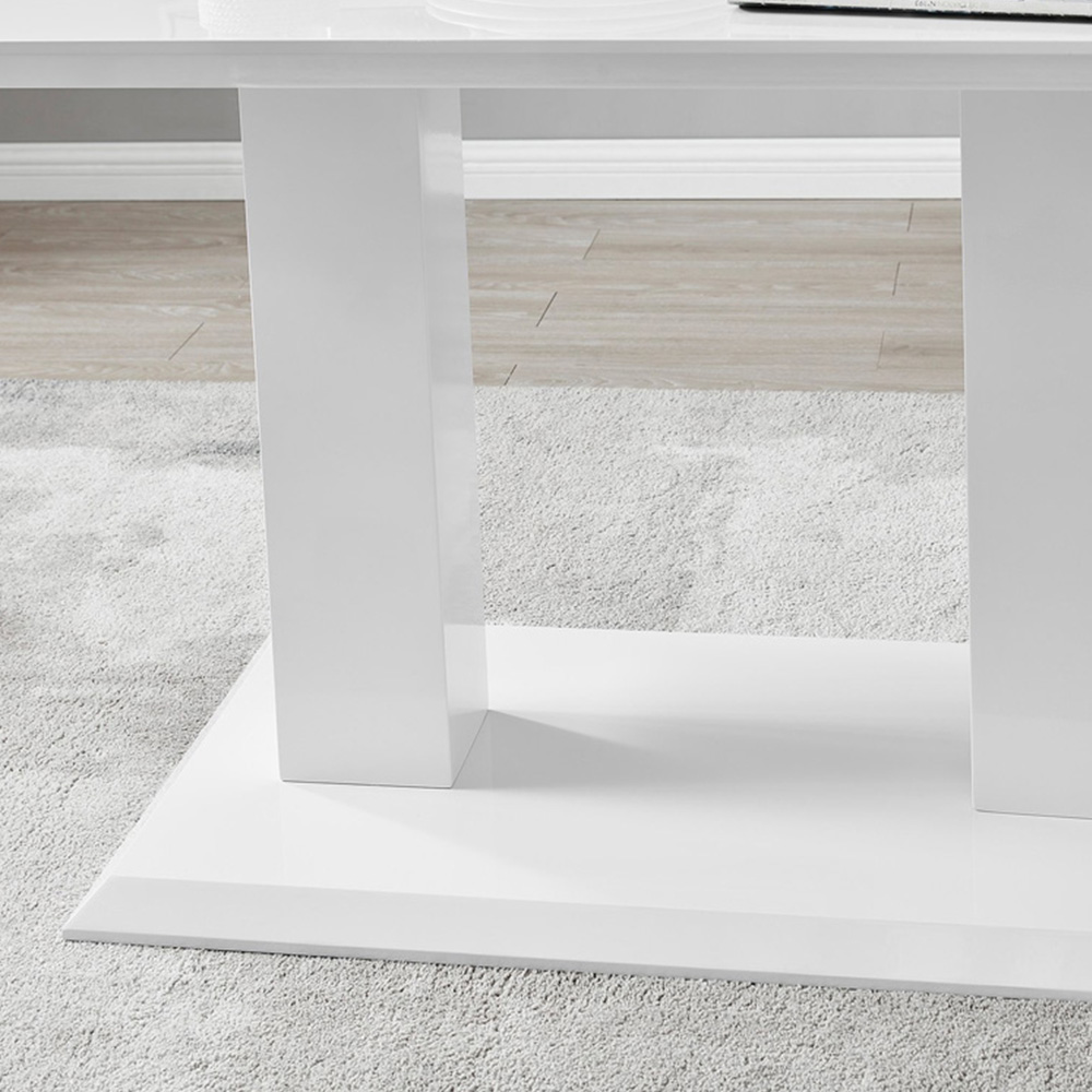 Furniturebox Molini Fortana 6 Seater Dining Set White Gloss and Chrome Image 6