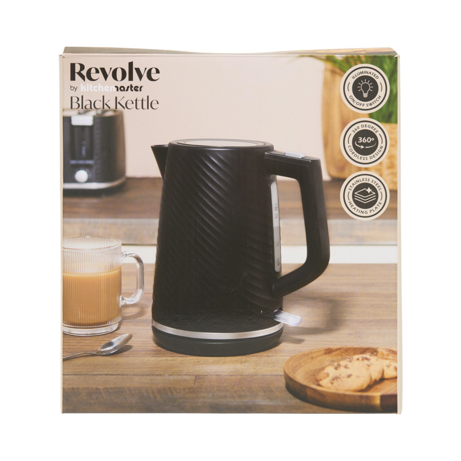 Revolve Texture Jug Kettle Black Image 4