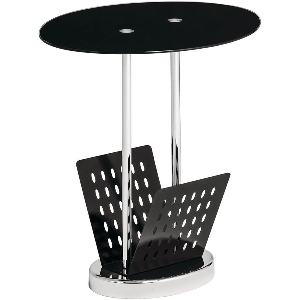 Premier Housewares Black Glass Side Table Image 2