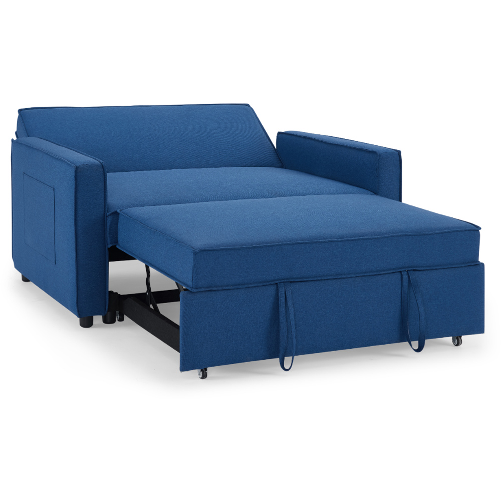 Home Detail Hugo Small Double Sleeper Blue Pull Out Sofa Bed Image 5