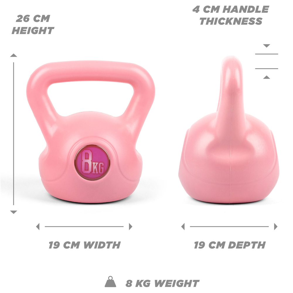 Phoenix Fitness Pink Vinyl Kettlebell 8kg Image 3
