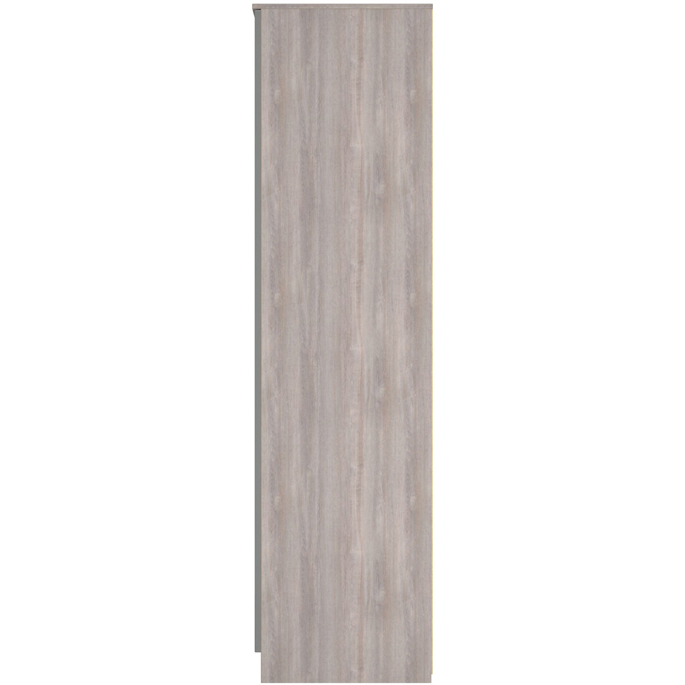 Crowndale Milan 3 Door Grey Gloss and Grey Oak Tall Mirrored Wardrobe Ready Assembled Image 8
