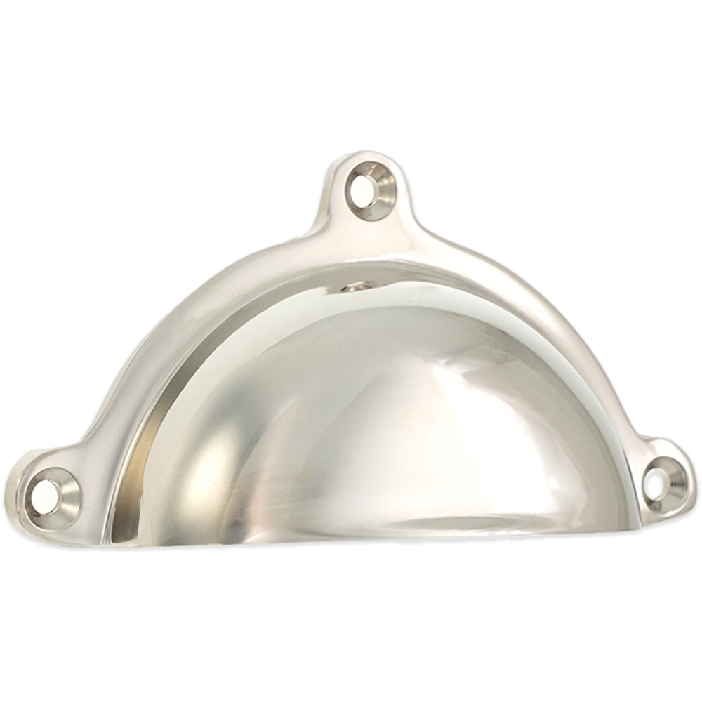Spira Brass Cottage Polished Nickel Cup Pull Drawer Handle Image 1