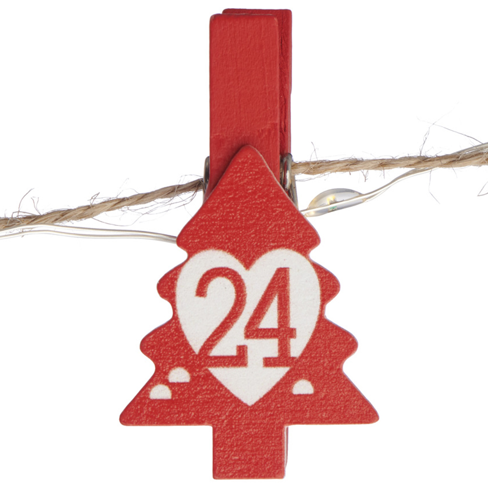Wilko 1.8m B/O Advent Clip String Lights Image 3