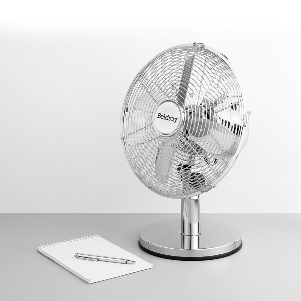Beldray 10 inch Chrome Desk Fan Wilko