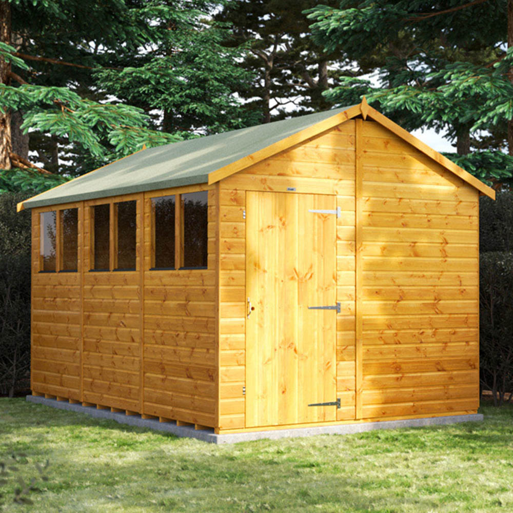 Power Sheds 12 x 8ft Apex Wooden Shed with Window Image 2