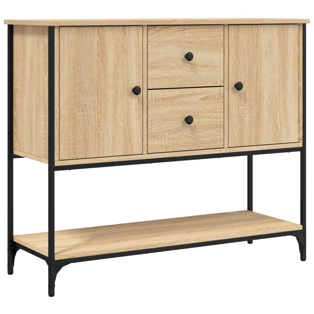 vidaXL 2 Door 2 Drawer Single Shelf Sonoma Oak Sideboard Image 2