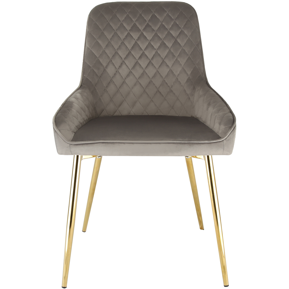Home Garden Direct Hamilton Set of 2 Grey Velvet Dining Chairs Image 3