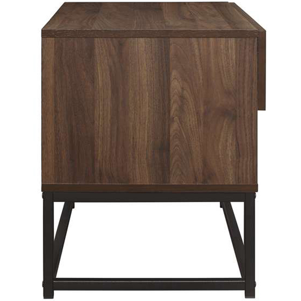 Houston Single Drawer Walnut Wood Bedside Table Image 4