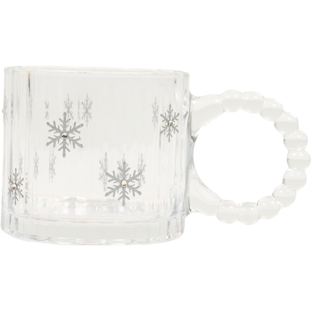Snowflake or Bow Glass Mug Image 3