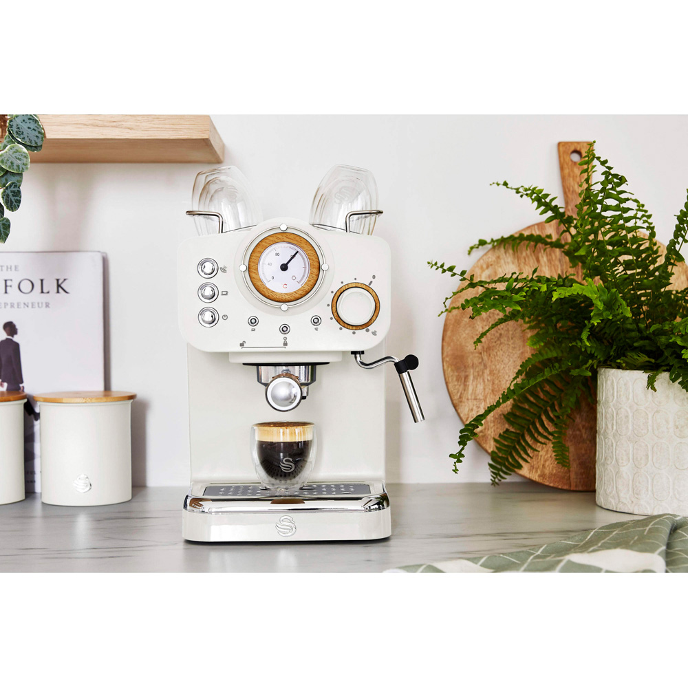 Swan Nordic EEJB213 White 4 Slice Toaster with 1.7L Kettle and Espresso Coffee Machine Set Image 3