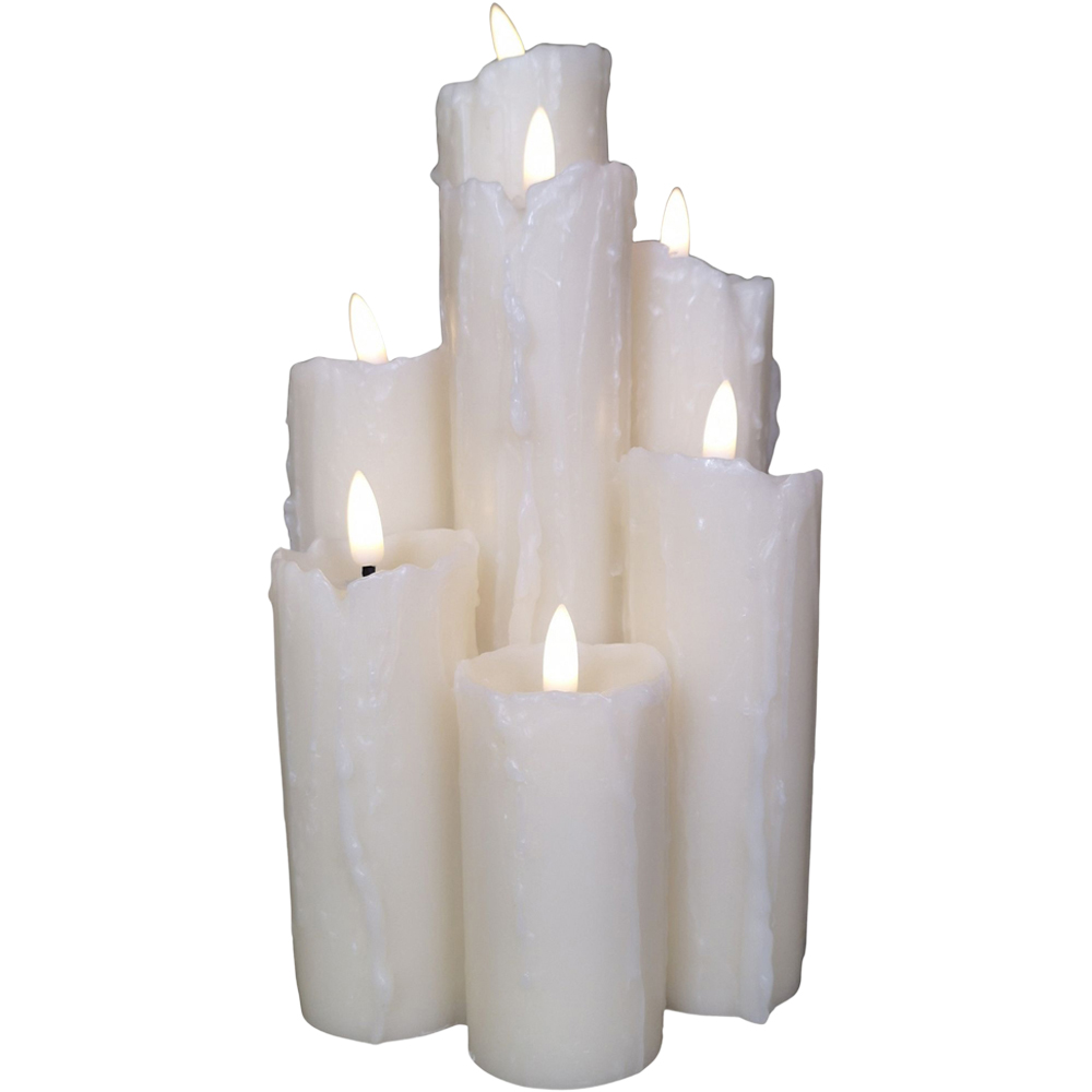 Samuel Alexander 7 Flame Melted Edge Christmas Wax Candle Image 3