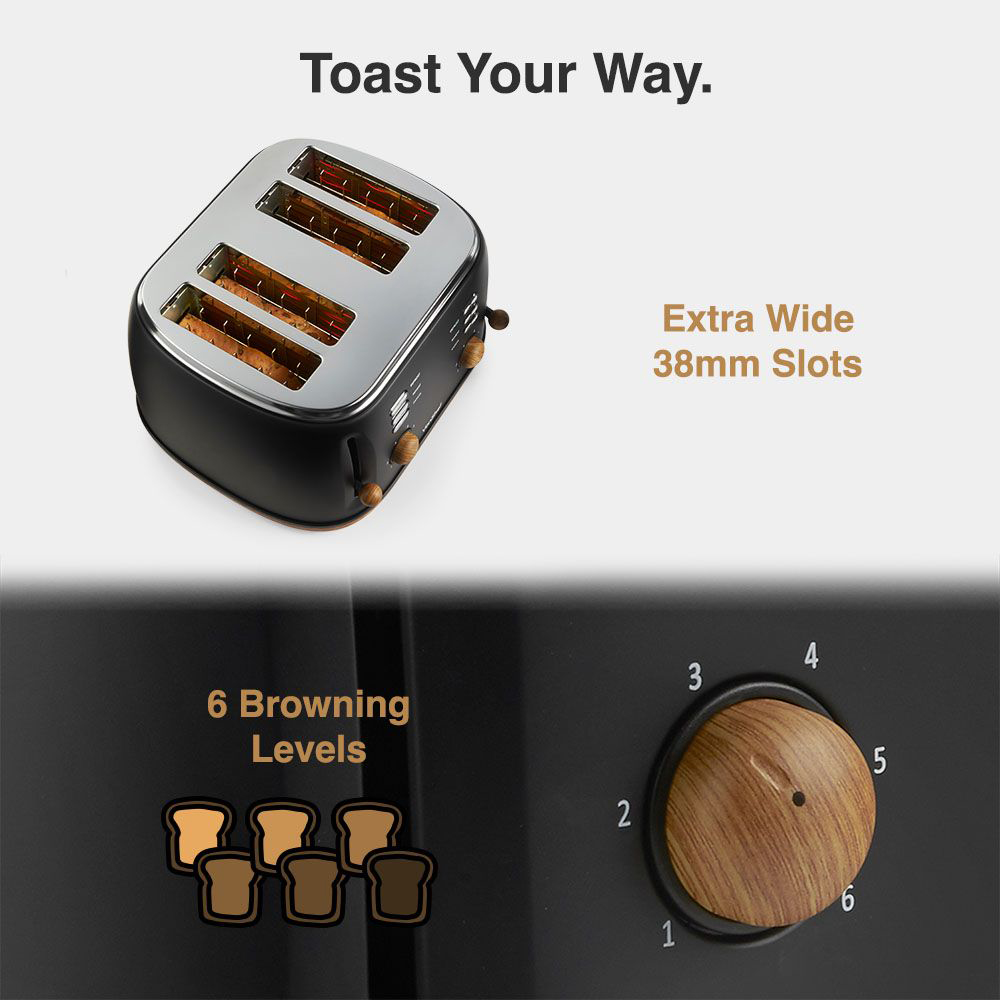 VonHaus Black 4 Slice Toaster Image 4