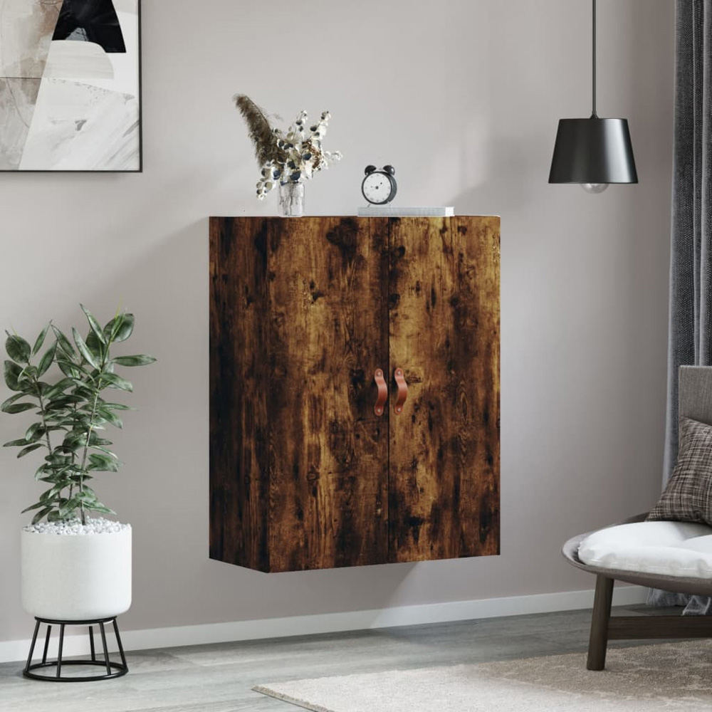 vidaXL 2 Door Brown Smoked Oak Wall Mounted Cabinet Image 9