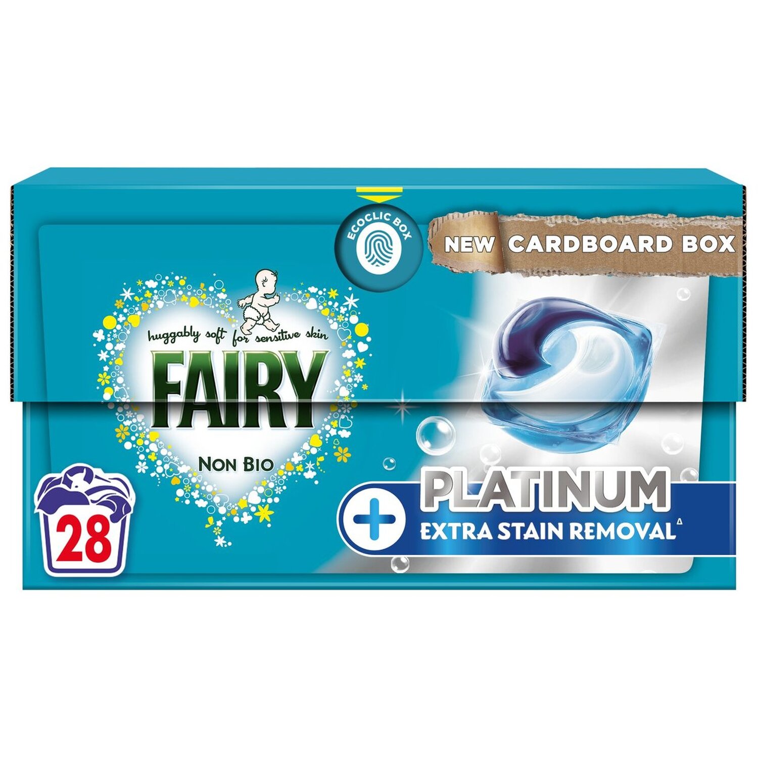 Fairy Platinum Plus Non Bio Stain Removal Washing Pods 28 Washes Image