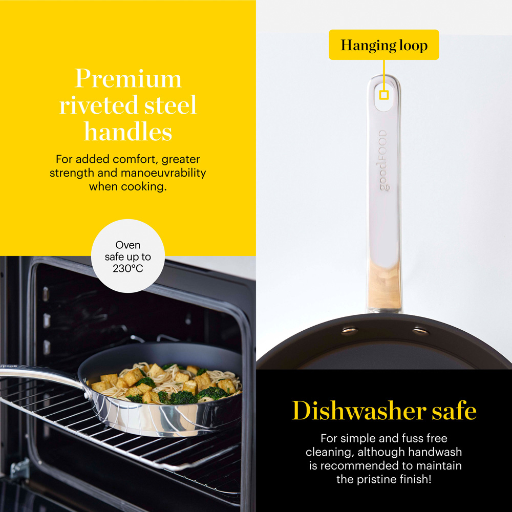 Tower Good Food Stainless Steel 24cm Frying Pan and 28cm Frying Pan Set Image 5