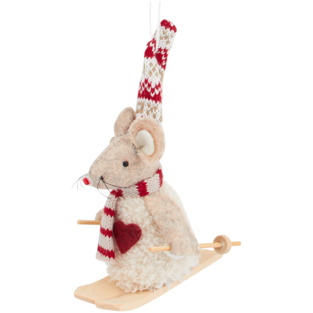 Hanging Mouse on Skis Multicolour Image 3