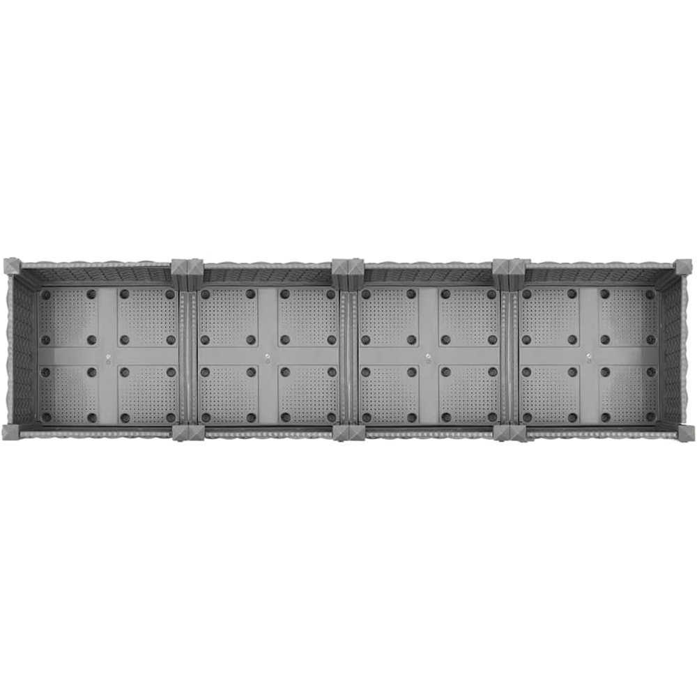 vidaXL Grey Plastic Rattan Raised Garden Bed 76 x 203 x 53cm Image 3