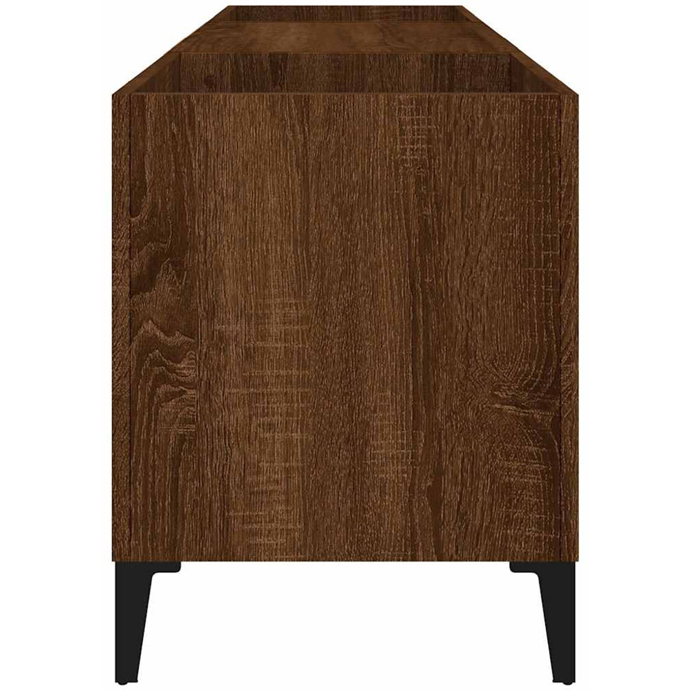 vidaXL 2 Shelf Brown Oak Record Cabinet Image 3