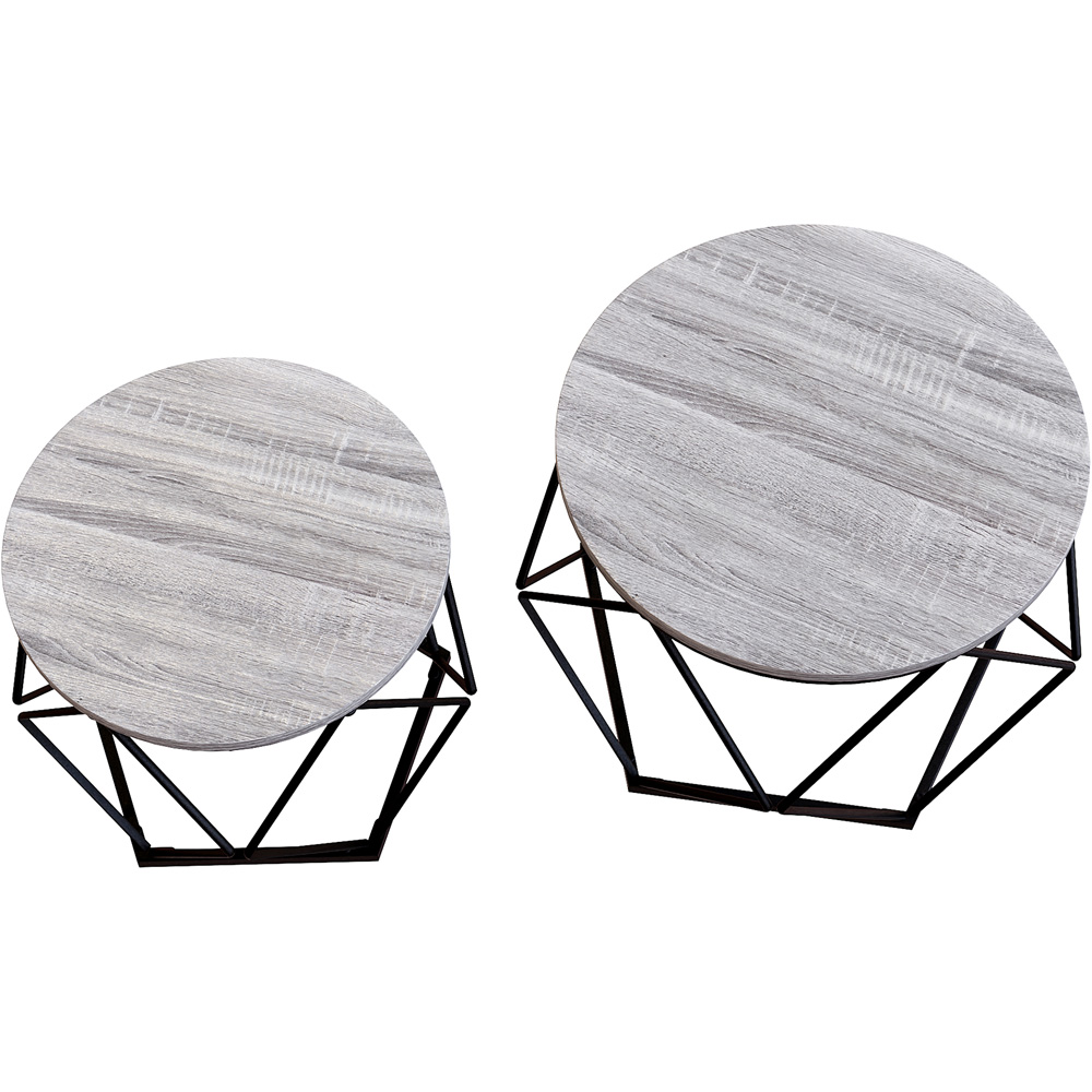 Vida Designs Brooklyn Grey Nest of Geometric Tables Set of 2 Image 4